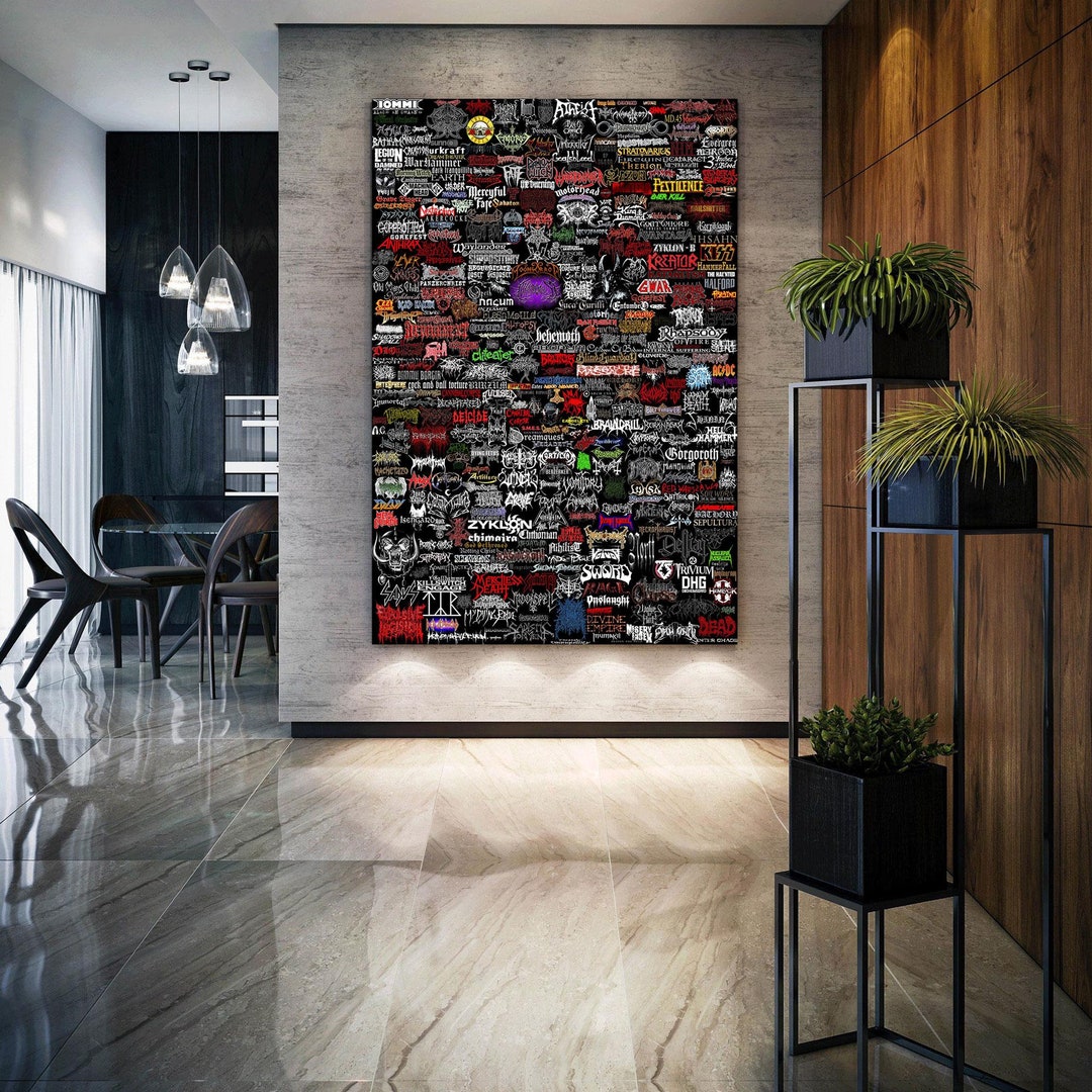 Metal Music Wall Art, Rock Music Bands Canvas Art, Nostalgic Wall Decor