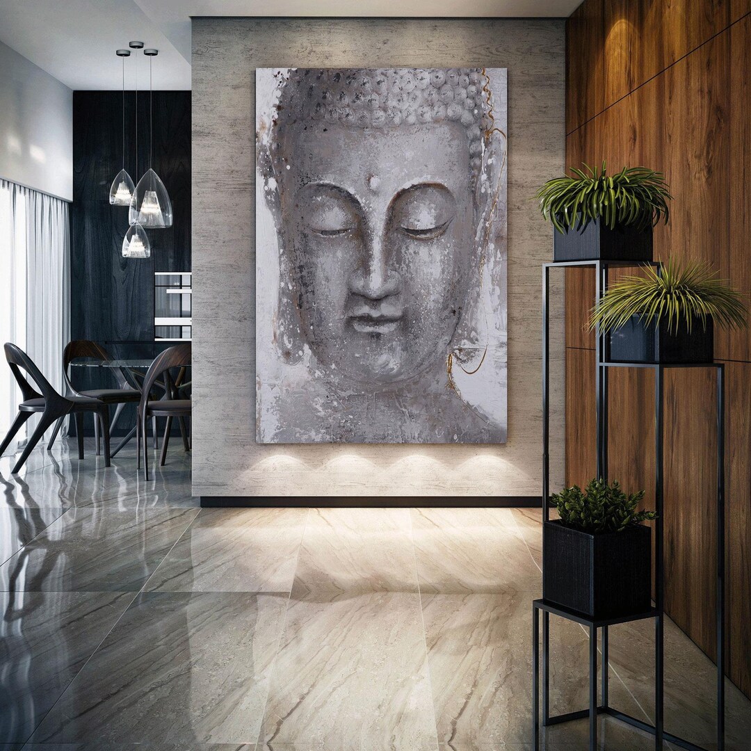 Buddha Statue Wall Art, Meditation Canvas Art, Yoga Wall Art Decor