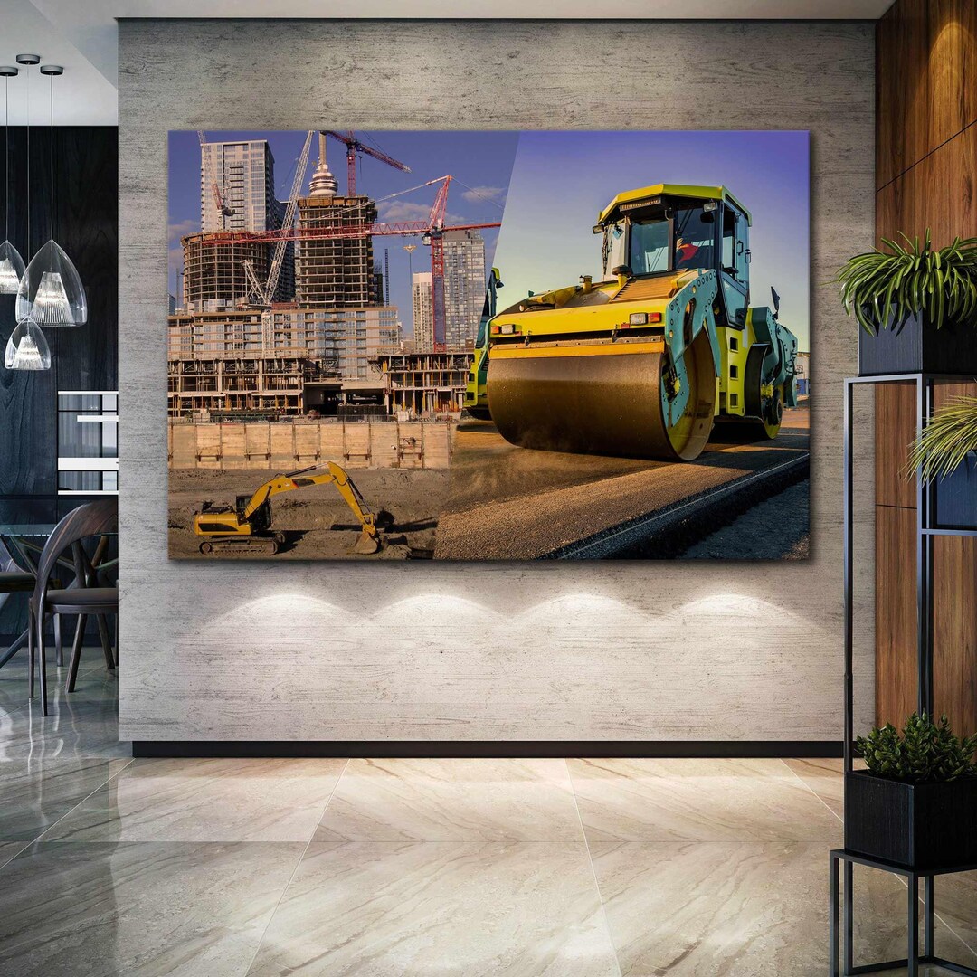 Construction Office Wall Art, Building Canvas Art, Engineering Wall