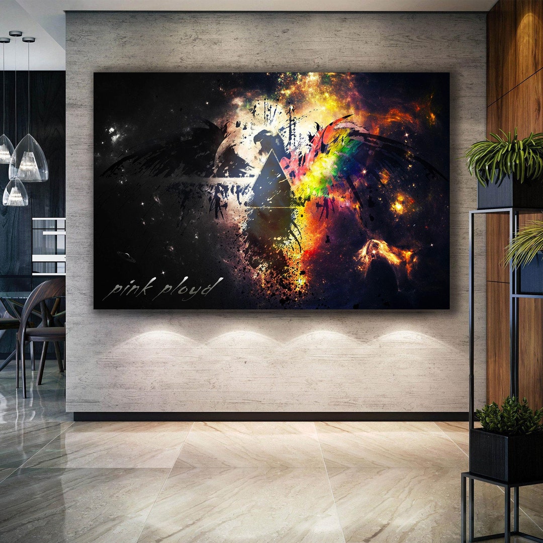 Pink Floyd Wall Art, Rock Music Canvas Art, Eagle Wall Art Decor, Roll