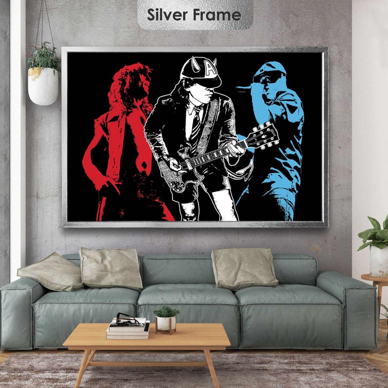Ac Dc Wall Art, Rock Band Canvas Art, Rock N Roll Canvas Art, Music ...