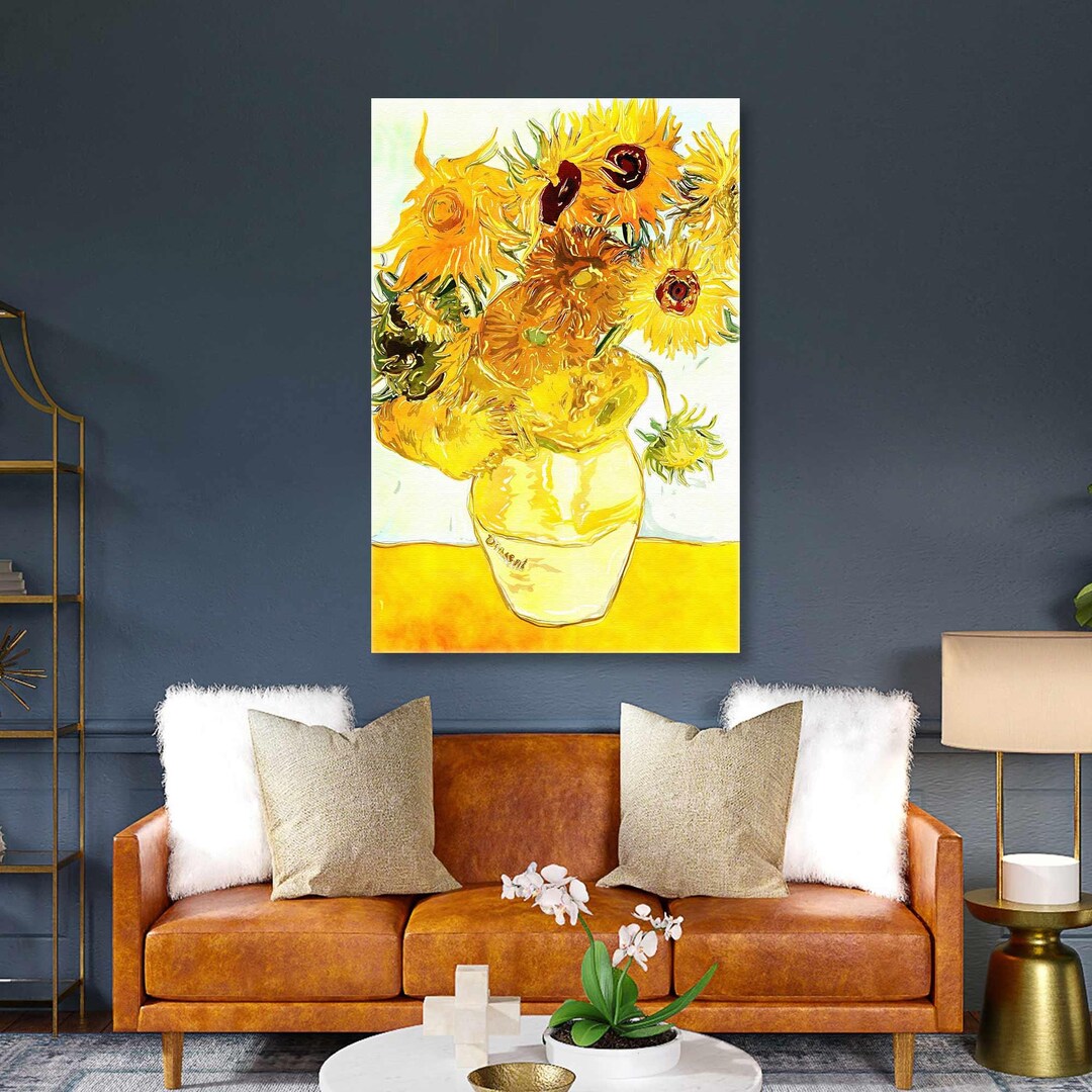 Vincent Van Gogh Wall Arti Sunflowers in Vase Canvas Art, Classic Wall