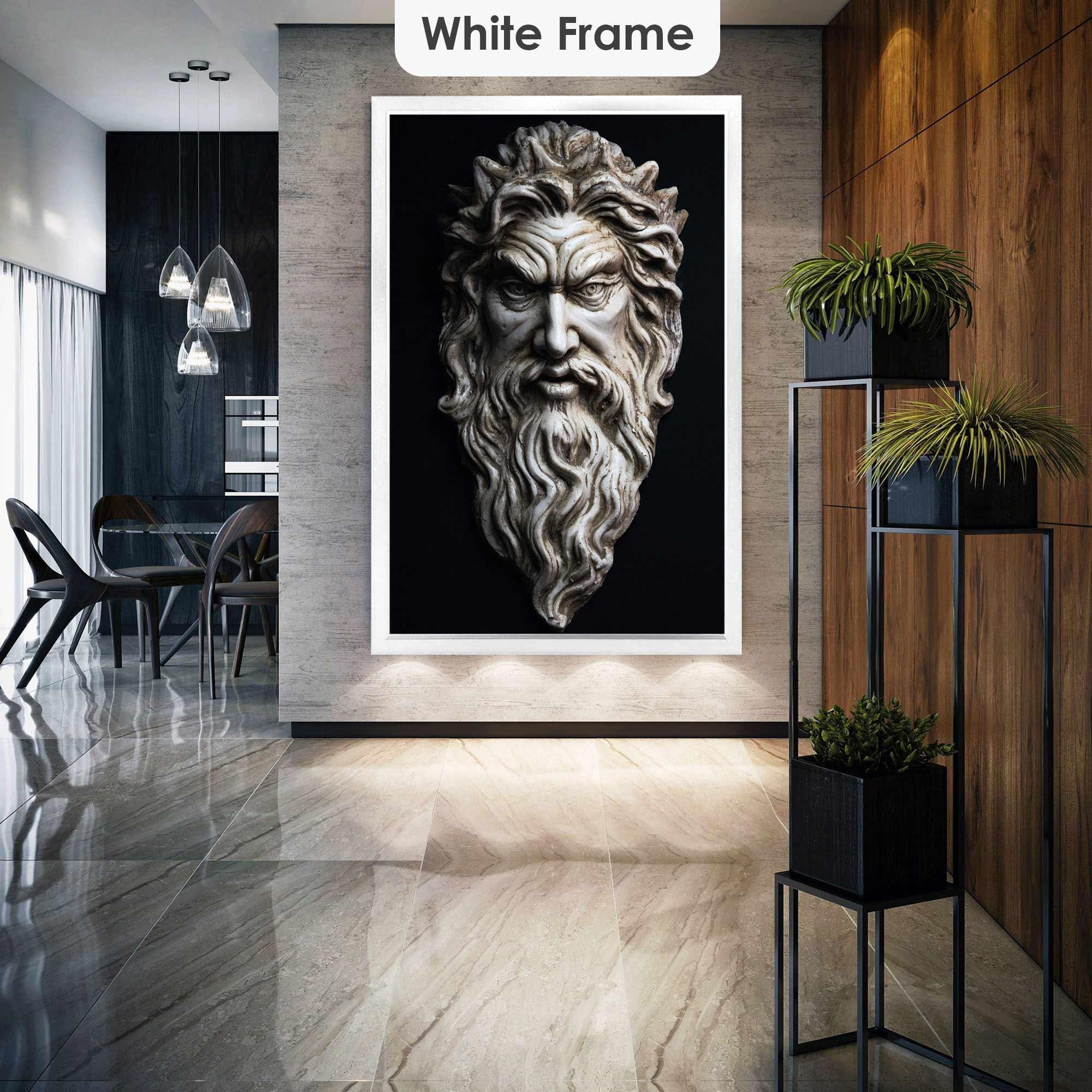 Zeus Wall Art, Statue Wall Art, Modern Wall Art, Greek Mythology Wall