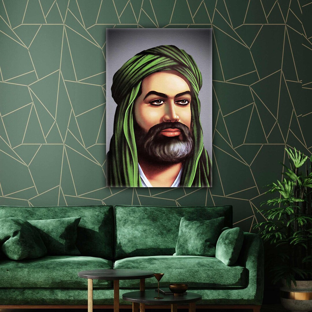 Hazrat Ali With Oil Paint Effect Roll up Canvas, Stretched Canvas Art
