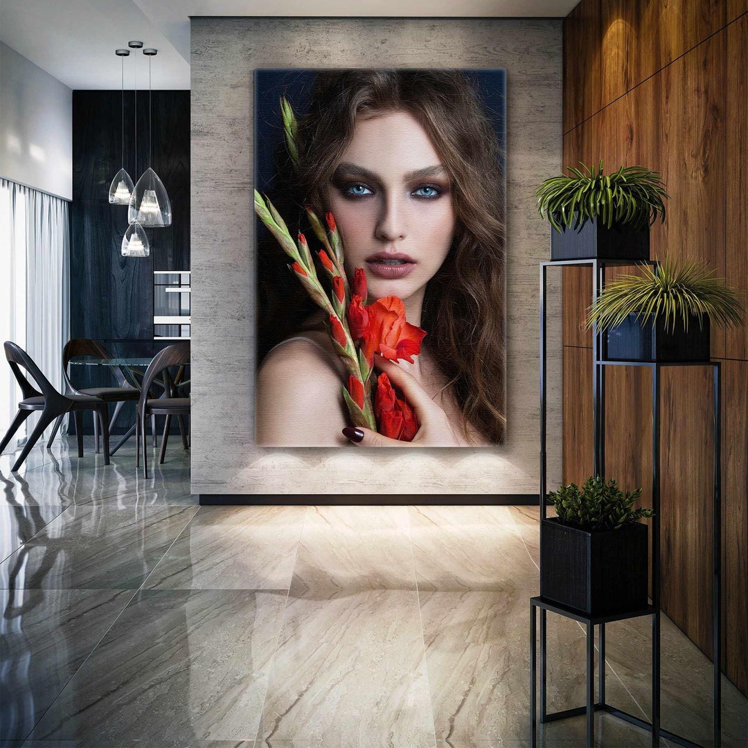 Woman Wall Art Decor Red Flower Wall Art Red Lipstick Canvas Etsy woman-wall-art-decor-red-flower-wall-art-red-lipstick-canvas-etsy
