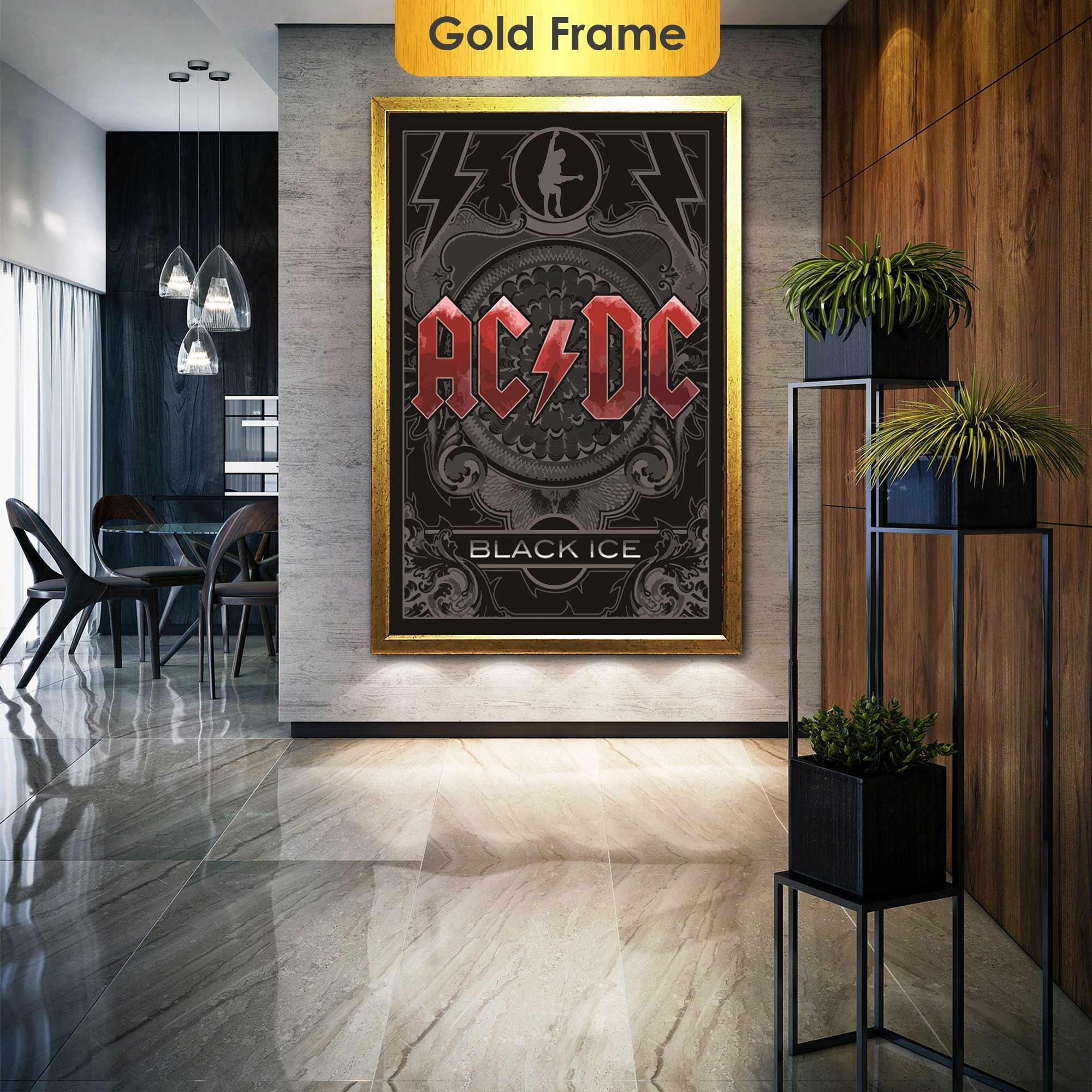 Ac Dc Wall Art, Music Canvas Art, Rock Music Wall Decor, Roll up Canvas, Stretched Canvas Art