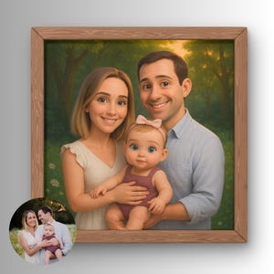 Animation de dessin animé personnalisée, Portrait de famille personnalisé, Portrait de dessin animé à partir d'une photo, Couple de style dessin animé, Fichier numérique