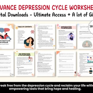 Depression Workbook Bundle, Therapy Worksheets, Coping Skills, Breaking Depression Cycle, Depression Spiral, Mental Health, CBT, DBT, ACT