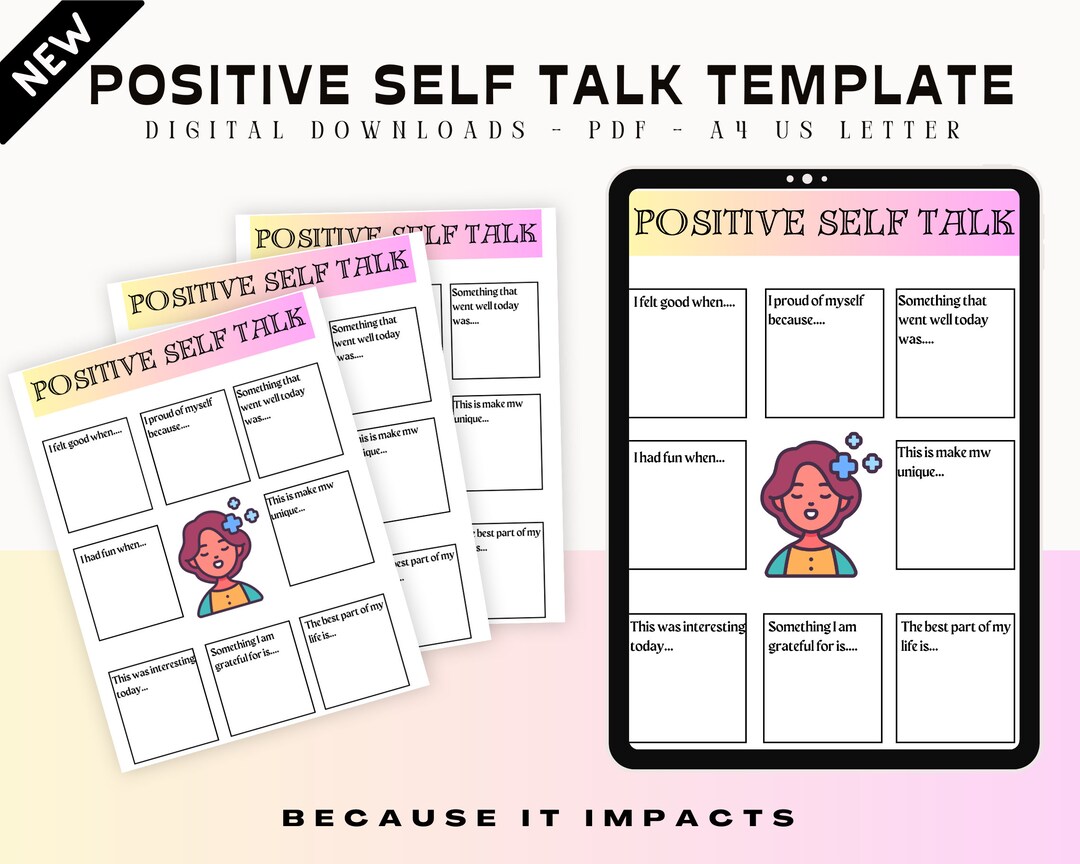 Improve Your Positive Self Talk Therapy Resources Counseling Etsy
