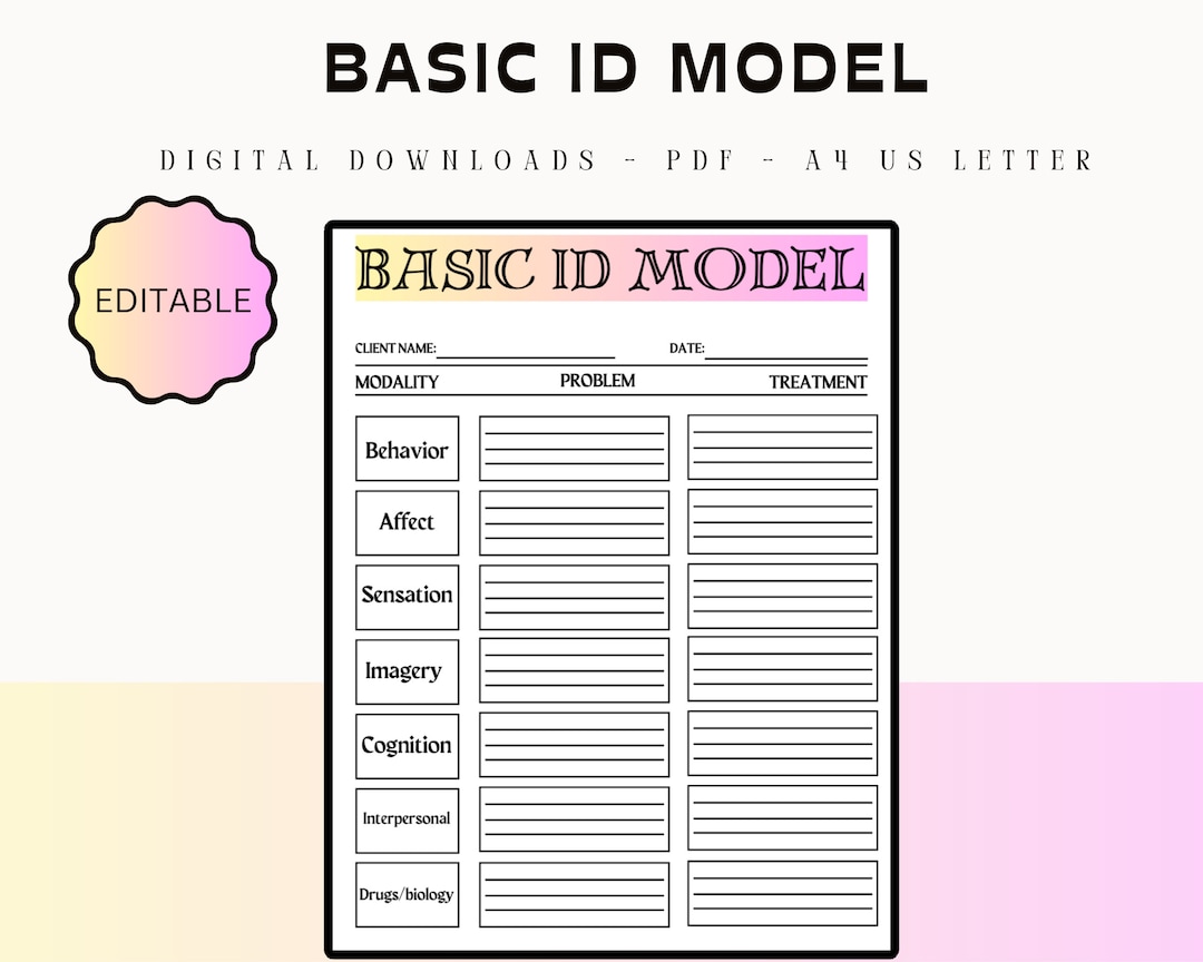 Basic ID Model Template for Basic ID Model Treatment - Etsy