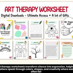 Art Therapy Worksheets: Mental Health, Anxiety & Stress Relief