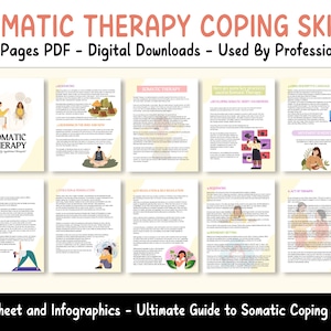 Somatic Therapy Coping Skill Exercises for Nervous System Regulation, Somatic Exercises, Polyvagal Therapy, CPTSD, PTSD Therapy Flashcards