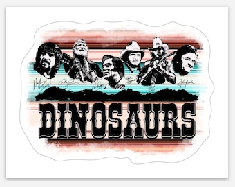 Dinosaurier Vinyl Aufkleber, wasserfest. Perfekt für Ihren Laptop, Wasserflasche, Gitarrenkoffer, Kühlbox oder überall, wo Sie sie ablegen möchten.