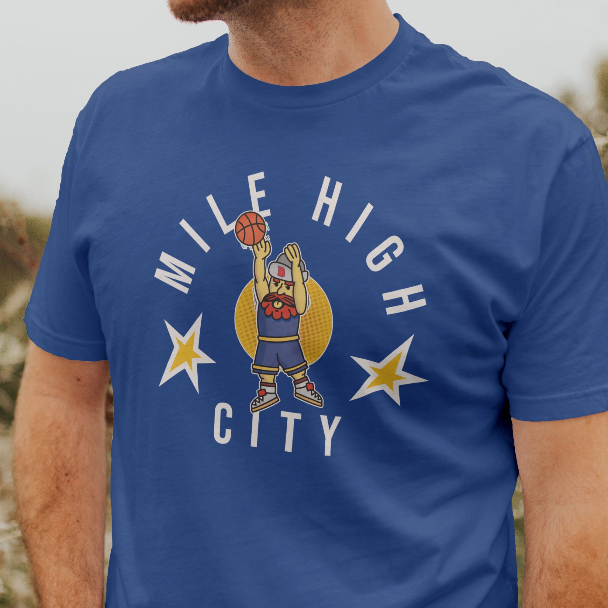 Vintage NBA Nuggets Hoodie Sweatshirt Mile High City 
