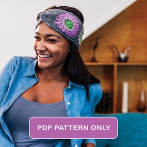 Crochet Granny Square Headband Pattern: Pippy Earwarmer (PDF Pattern)