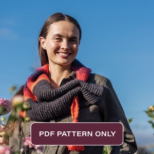 Tunisian Crochet Scarf Pattern: Comet Keyhole Design (PDF Pattern)