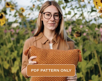 Tunisian Crochet Pillow Pattern: Spectral Geometric Home Decor (PDF Pattern)