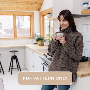 Crochet Turtleneck Pullover Sweater Pattern: Beginner Friendly (PDF Pattern)