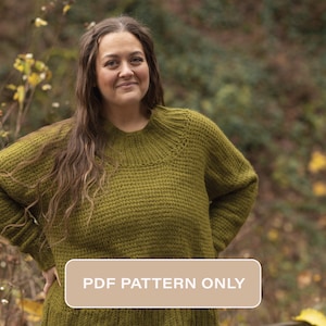 Tunisian Crochet Pullover Sweater Pattern: Bulky Cascade Stitch (PDF Pattern)