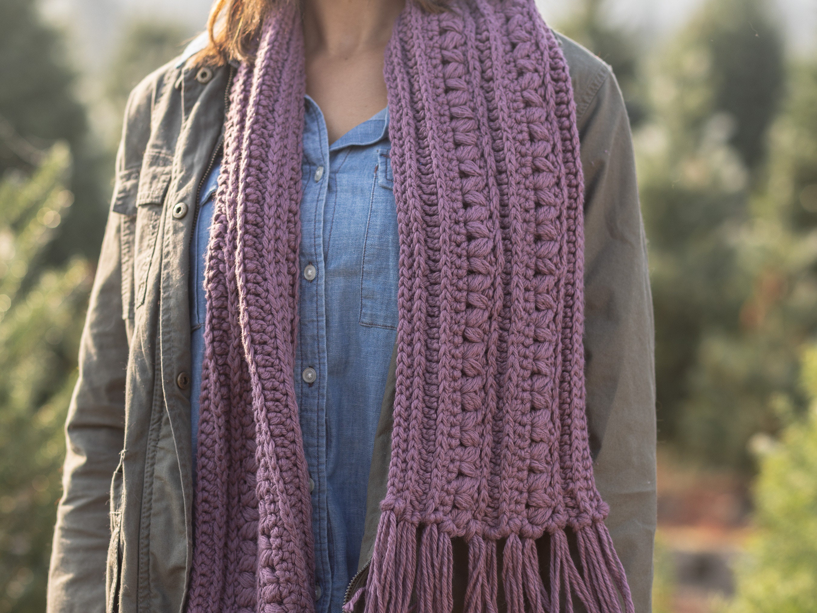 Crochet Pattern: Textured Puff Stitch Beanie Hat and Scarf Set PDF ...