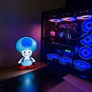 Lightbox Toad – Geek LED-lamp, gamingdecoratie en Nintendo-cadeau