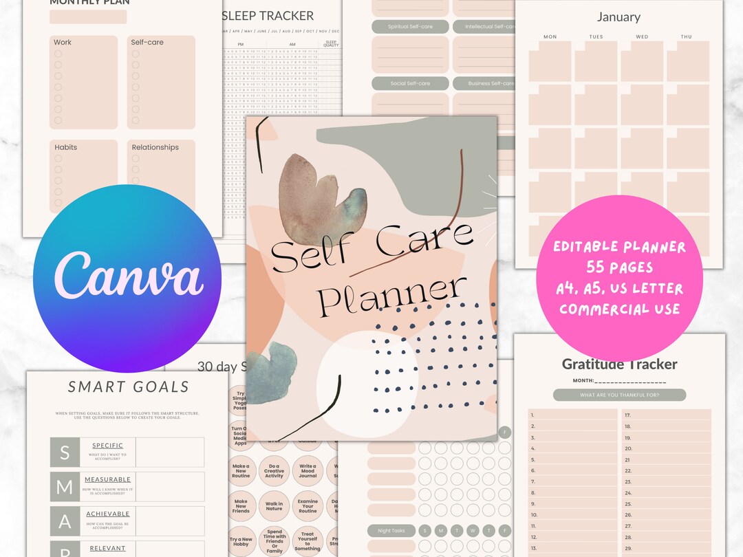 Self Care Planner Printable Self Love Journal Mental Health Habit ...
