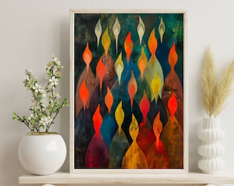 Pentecost Abstract Art: Holy Spirit Flames Printable (Digital Download)