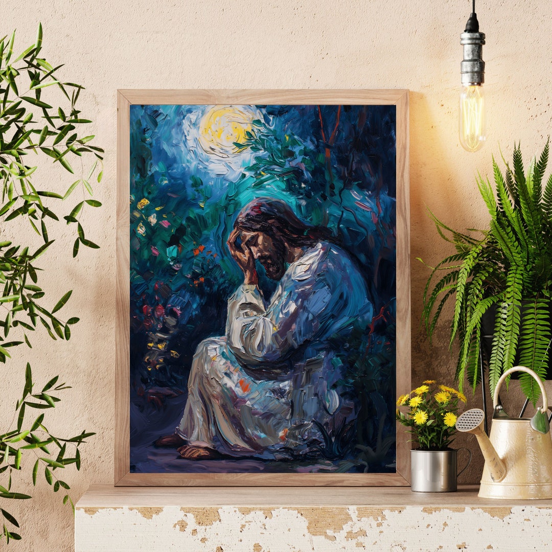Jesus Praying in the Garden of Gethsemane, Christian Holy Week ...