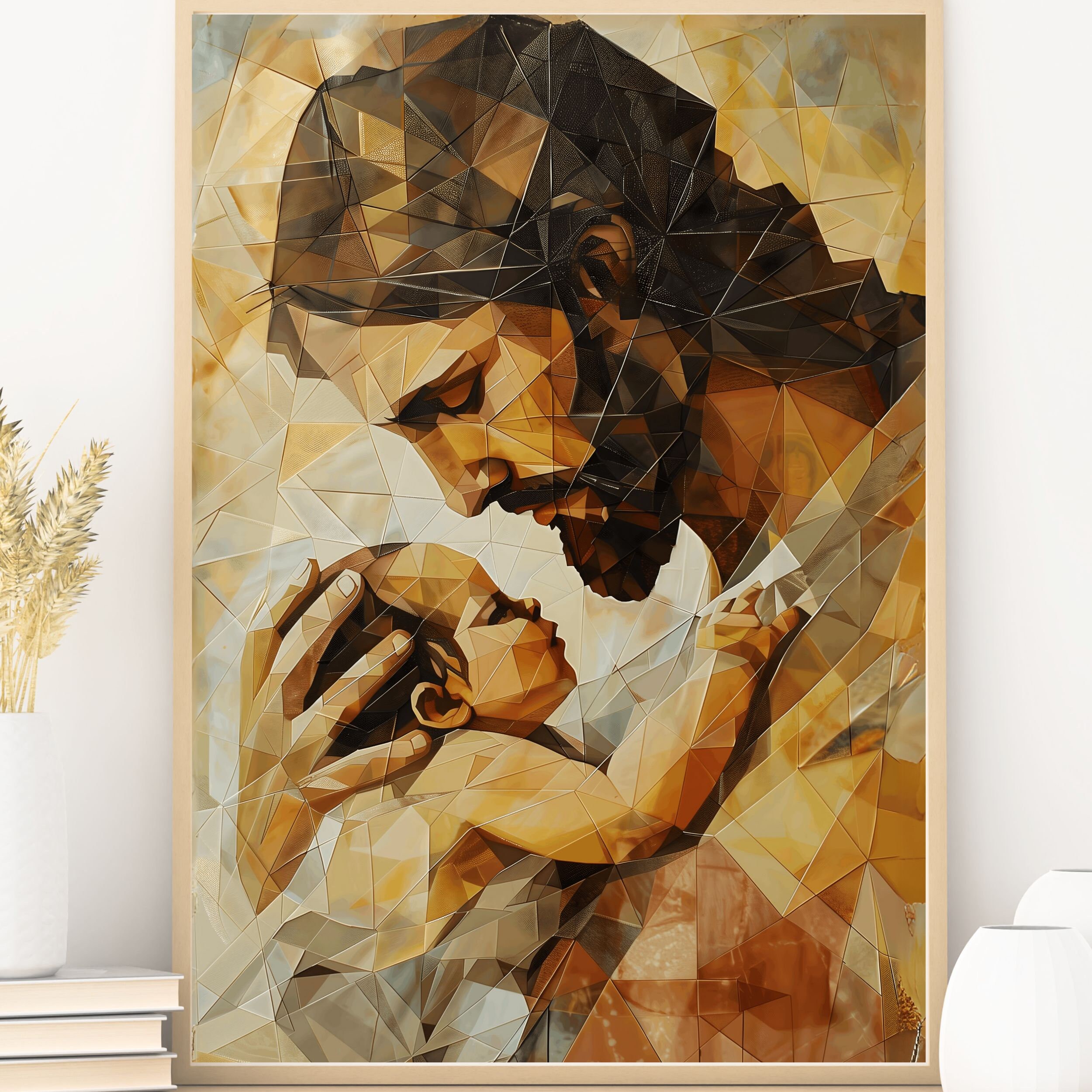 Jesus and Newborn Baby, Geometric Religious Art, Catholic Art, LDS Art ...