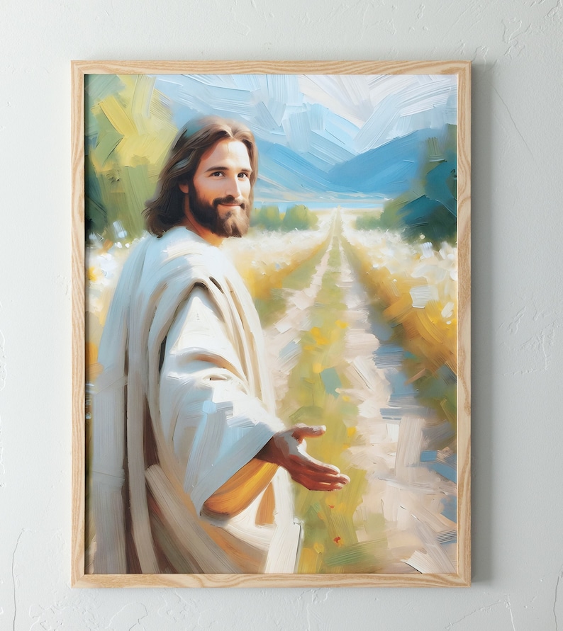 Jesus Christ Christian Print, Walking With Jesus Print, Walk With ...