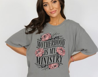 Christliche Mutterschaft T-Shirt für Mama, Mutterschaft ist mein Dienst-T-Shirt, christliche Geschenke für sie, religiöse Kleidung Gottesfürsorge Geschenk Mutter