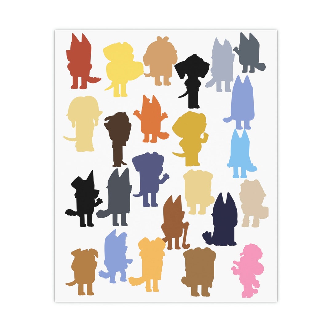 Bluey Silhouette’s Premium Matte Posters - Etsy