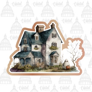 Spooky Haunted House Halloween Cookie Cutter STL & PNG