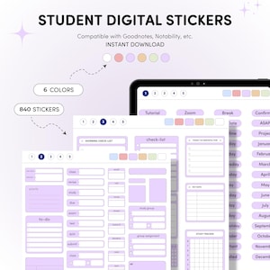 Academic Study Stickers, Digital PNG Stickers for iPad, Student Stickers Digital, Goodnotes Stickers, Planner Stickers, Notebook Stickers