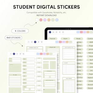 Digital Stickers for Goodnotes| Digital Study Stickers Book| Goodnotes Stickers| Planner Stickers| Digital Academic Stickers for Student