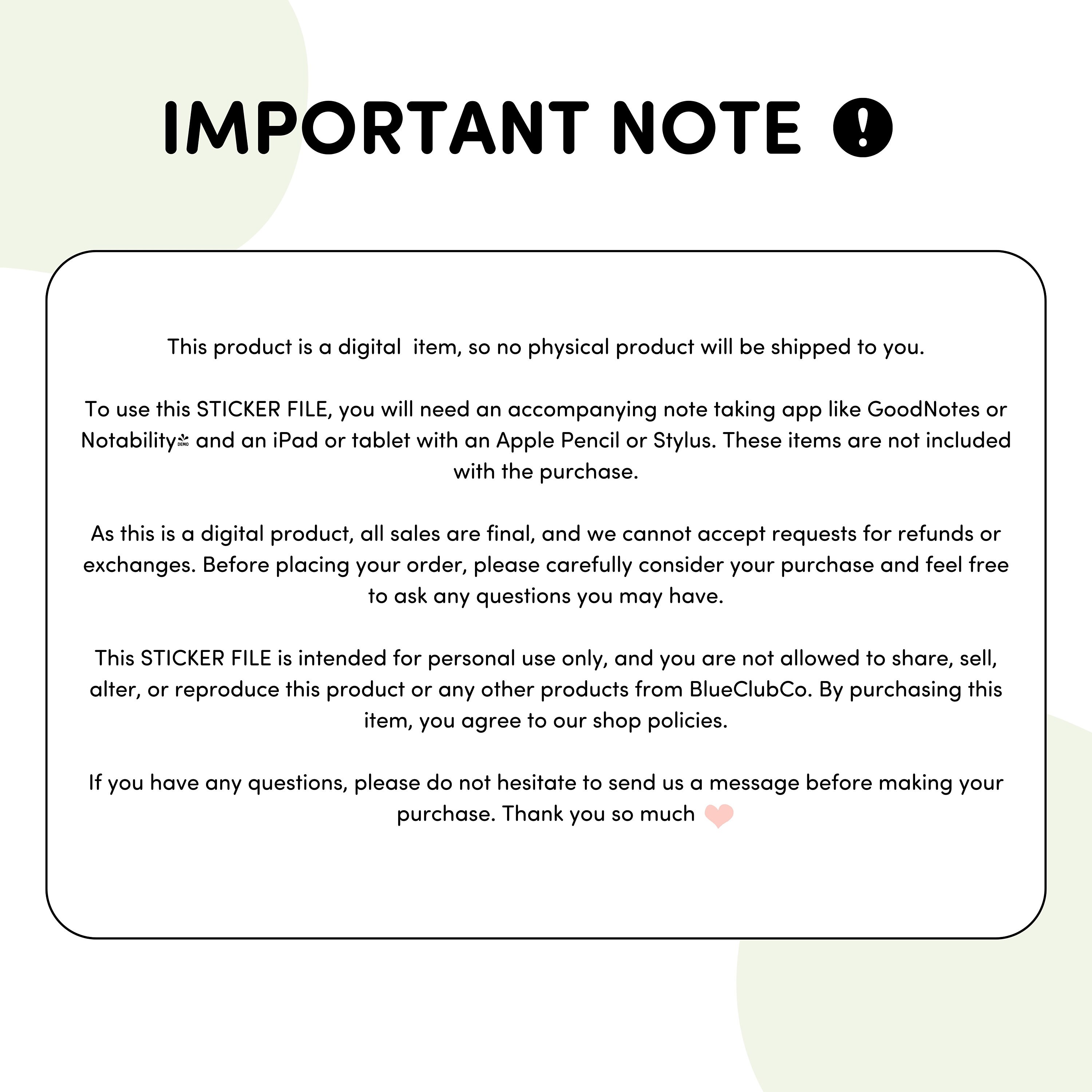 Digital Stickers for Goodnotes| Digital Study Stickers Book| Goodnotes ...