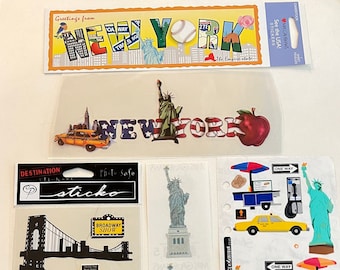 New York State Stickers: Scrapbook, Travel, Vacation, Vintage