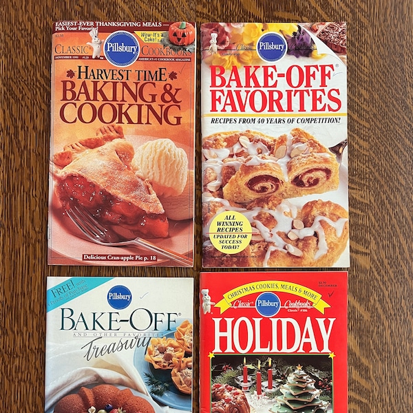 Vintage Pillsbury Classic Cookbooks: 1989-91, Harvest Time Baking & Cooking, Bake Off Favorites, Treasury and Holiday VIII  Edition