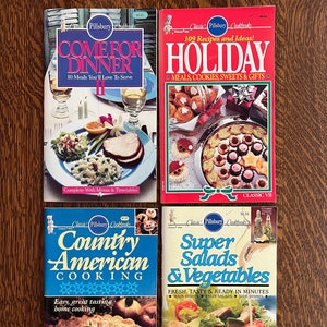 1988 PILLSBURY CLASSIC COOKBOOKS - Come for Dinner, Holiday vii, Country American Cooking, Super Salads Vegetables (Collectible) *You Choose
