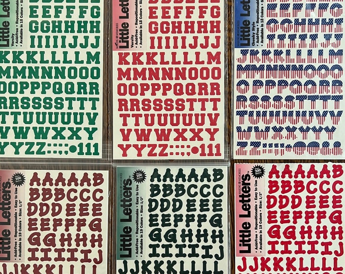 Repositionable Letters LETTER Stickers (vintage Making Memories Little Letters) Green, Red ...