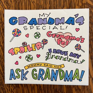 GRANDMA STICKERS Vintage Frances Meyer - Word Phrases & Cute Sayings Scrapbook