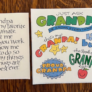 GRANDPA STICKERS (2 Sheets) Vintage Frances Meyer & Words Worth - Word Phrases Cute Sayings Scrapbook