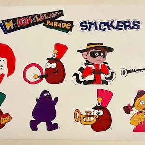 Vintage MCDONALDS 1995 McDonaldland Parade Stickers