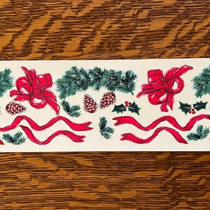 Vintage CHRISTMAS Stickers Borders - Pine Boughs & Ribbons - 1999 PrintWorks