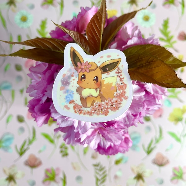 Kirschblüten Eevee, Vinyl Aufkleber, Niedlich, Sticker