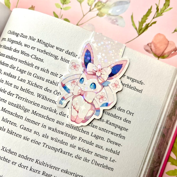 Magnetisches Lesezeichen Kirschblüten Feelinara| Glitzer |Sylveon Bookmark | Magnetic |Anime Lesezeichen| Deko| Anime| Cherryblossom |Kawaii