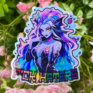 Evil Mermaid, LGBTQ, Haters, Hate,  Holo Sticker, Pride Sticker, Rainbow, Sticker Meme, Meerjungfrau