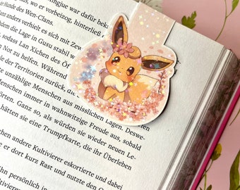 Magnetic Bookmark Cherry Blossom Eevee | Glitter | Eevee Bookmark | Magnetic | Anime Bookmark | Decoration | Anime | Cherry Blossom | Kawaii | Pink