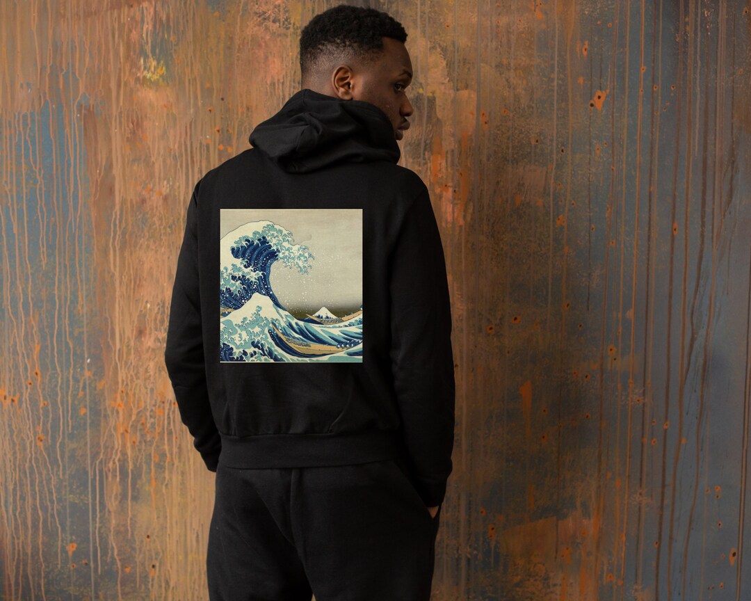 Hokusai Hoodie the Great Wave off Kanagawa Graphic Hoodie Etsy
