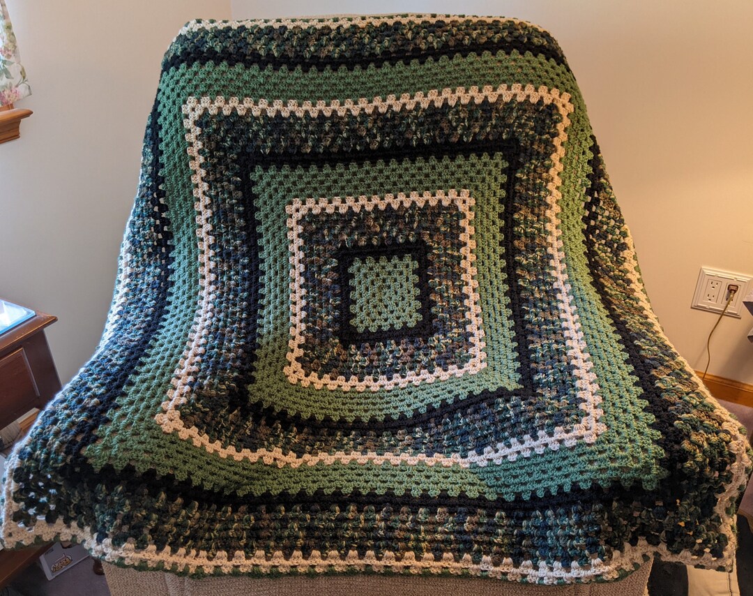 Handmade Crochet Man Cave Blanket/cover/throw/camouflage Etsy